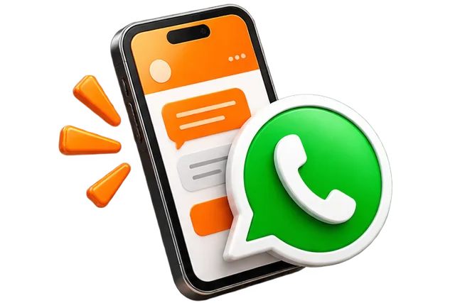 Ilustração de contato pelo celular